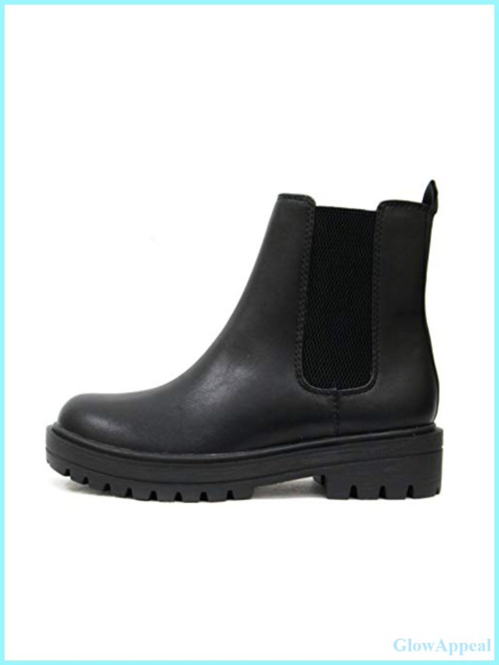 Lug Sole Low Heel Chelsea Ankle Bootie with Double Elastic Gore